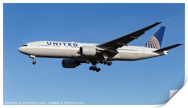 United Airlines Boeing 777 Panorama         Print by David Pyatt