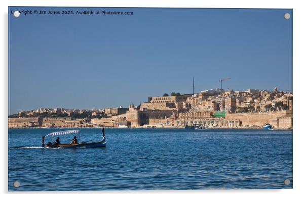 The Grand Harbour, Valletta, Malta Acrylic by Jim Jones