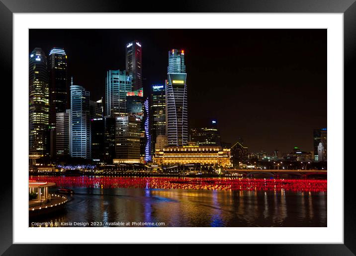 Marina Bay New Year, Singapore Framed Mounted Print by Kasia Design