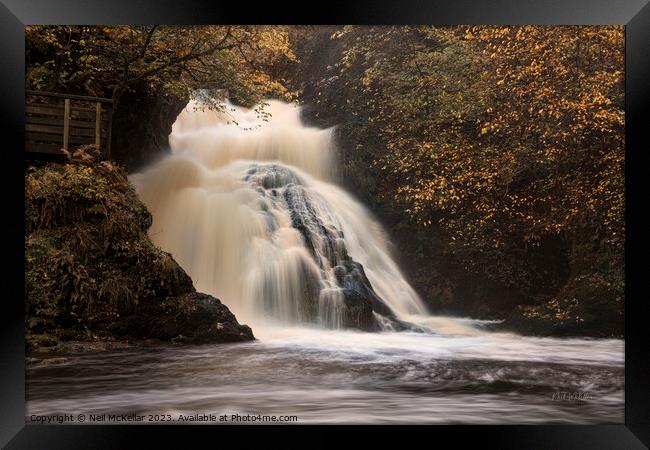 Spectacle E'e Falls in Autumn Framed Print by Neil McKellar