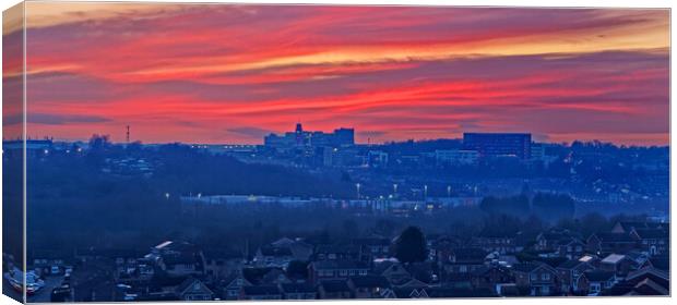 Barnsley Skyline Sunset Canvas Print by Darren Galpin