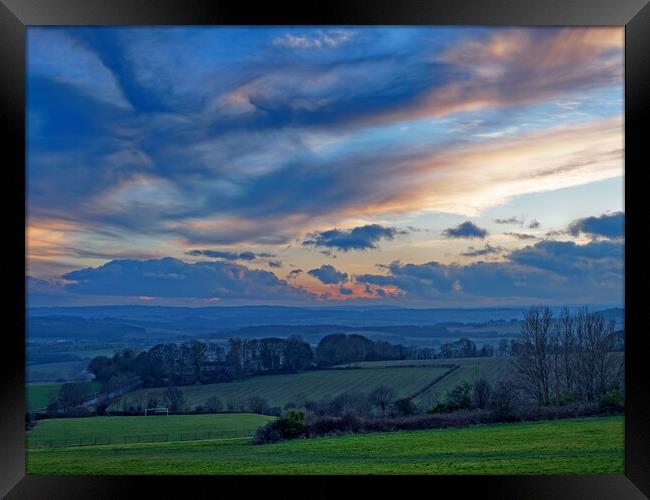 Barnsley Landscape at Sunset Framed Print by Darren Galpin