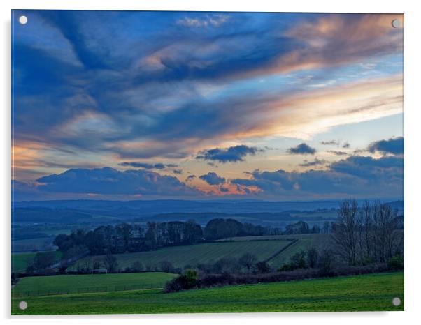 Barnsley Landscape at Sunset Acrylic by Darren Galpin