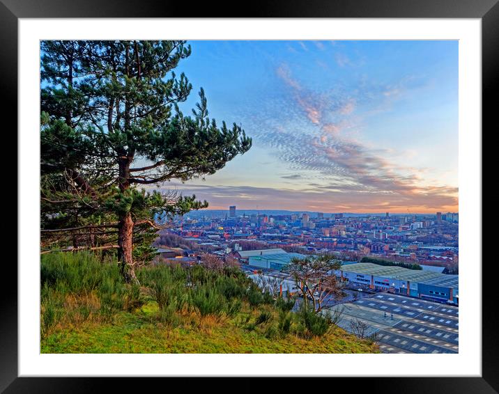 Parkwood Springs View over Sheffield Framed Mounted Print by Darren Galpin