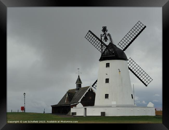 Lytham Windmill Framed Print by Les Schofield