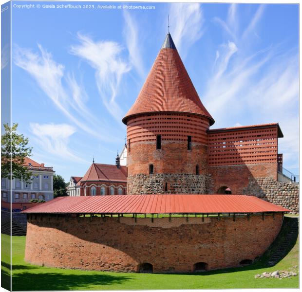 Kaunas Castle Canvas Print by Gisela Scheffbuch