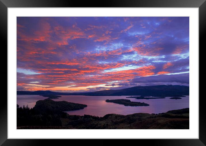 Sunset over Loch Lomond Framed Mounted Print by Neil McKellar