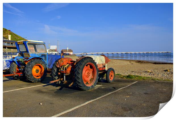 Saltburn By The Sea Tractors Print by Steve Smith