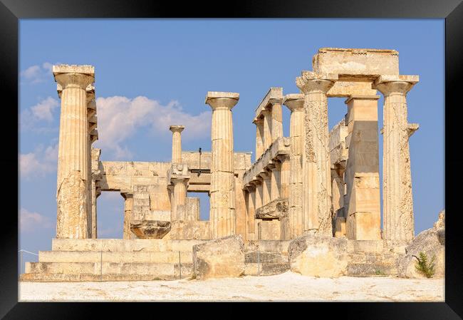 Temple of Aphaia - Aegina Framed Print by Laszlo Konya