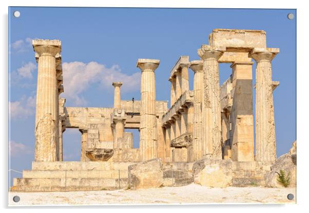 Temple of Aphaia - Aegina Acrylic by Laszlo Konya