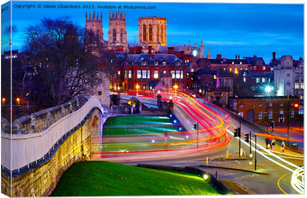York At Night Canvas Print by Alison Chambers