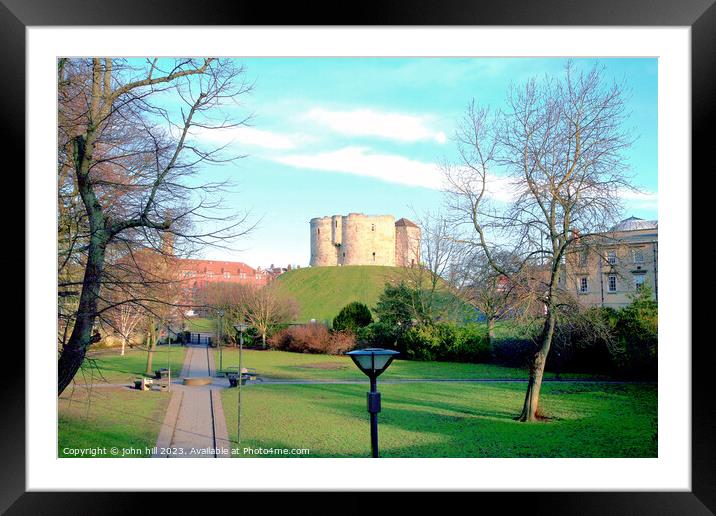 Clifford's tower at York castle. Framed Mounted Print by john hill