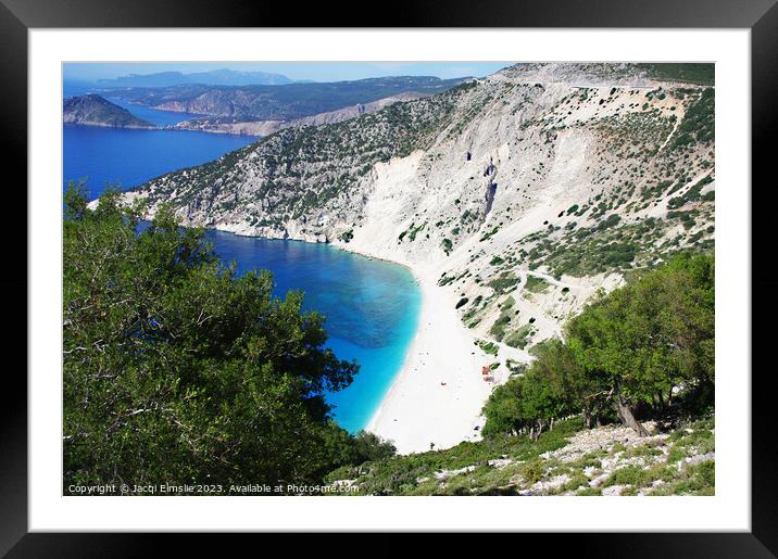 Myrtos Beach Kefalonia, Greece Framed Mounted Print by Jacqi Elmslie