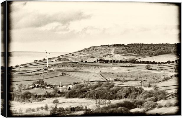 Scenes of Yorkshire Long Lee - Mono Canvas Print by Glen Allen