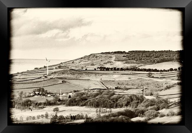 Scenes of Yorkshire Long Lee - Mono Framed Print by Glen Allen