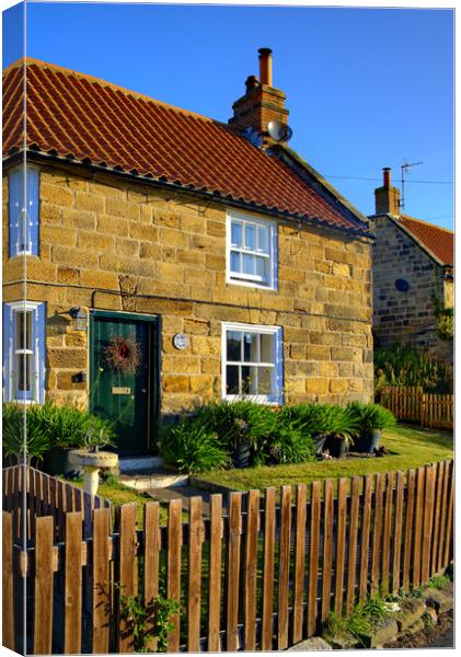 Sandsend Cottages Canvas Print by Steve Smith