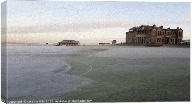 The Old Course, St Andrews - Oil paint effect Canvas Print by Corinne Mills