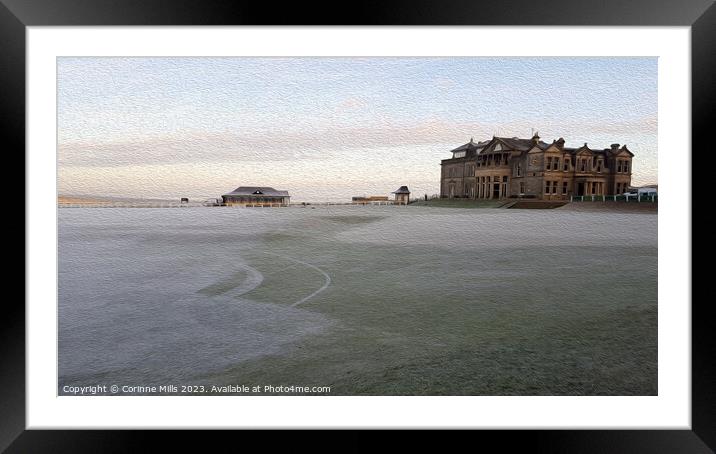 The Old Course, St Andrews - Oil paint effect Framed Mounted Print by Corinne Mills