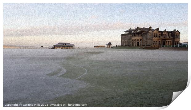 The Old Course, St Andrews - Oil paint effect Print by Corinne Mills