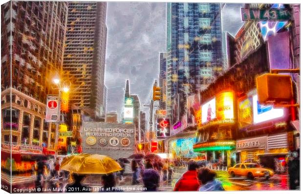 W 43 St and Times Square Canvas Print by Iain Mavin