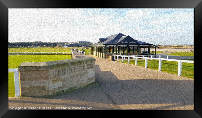 The Old Course & Old Pavilion - oil paint effect Framed Print by Corinne Mills