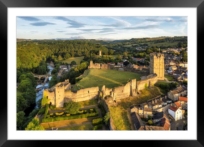 Majestic Richmond Castle Overlooking Swaledale Framed Mounted Print by Tim Hill