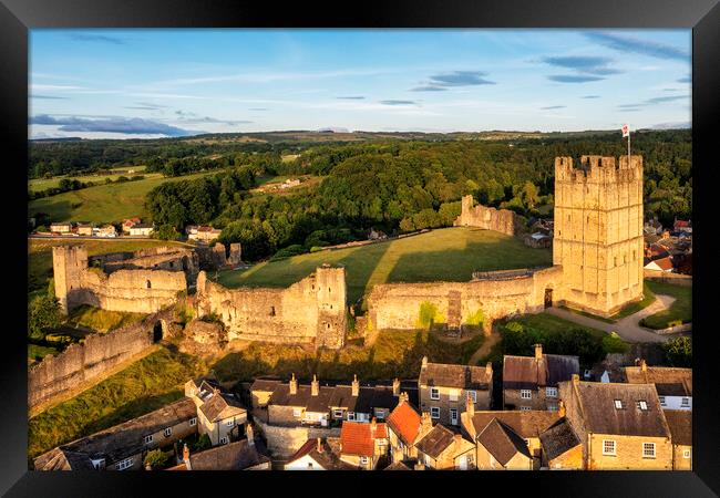 Richmond Castle Overlooks Historic Market Framed Print by Tim Hill