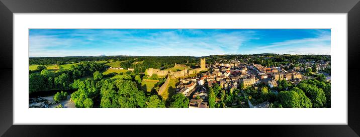 Richmond Castle A Birds Eye View Panorama Framed Mounted Print by Tim Hill