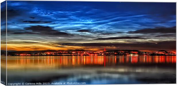 Noctilucent clouds over Dundee Canvas Print by Corinne Mills