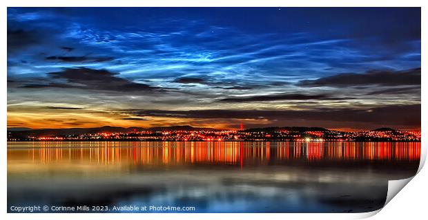Noctilucent clouds over Dundee Print by Corinne Mills