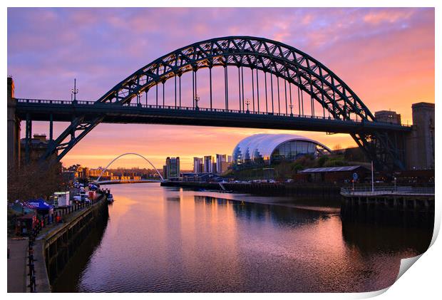 Tyne Bridge Sunrise Print by Steve Smith