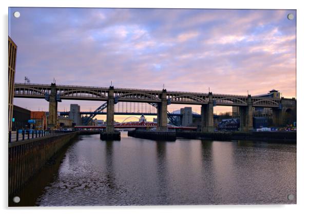High Level Bridge Newcastle Acrylic by Steve Smith