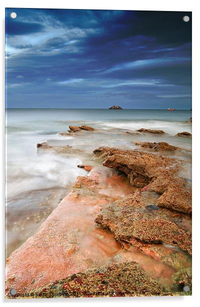 Dunbar Rocks to Sea Acrylic by Keith Thorburn EFIAP/b