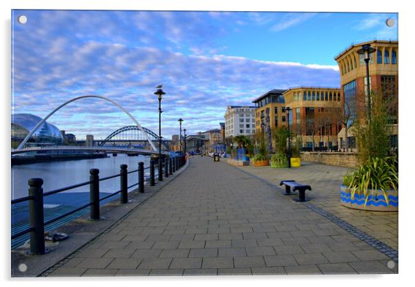 The Vibrant Newcastle Quayside Acrylic by Steve Smith
