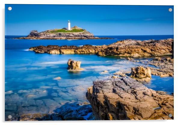 Majestic Godrevy Lighthouse Acrylic by Tim Hill
