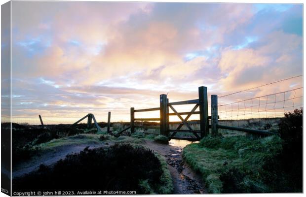 Sunrise White edge moor Derbyshire Canvas Print by john hill