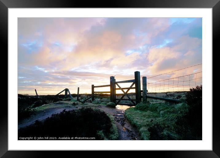 Sunrise White edge moor Derbyshire Framed Mounted Print by john hill