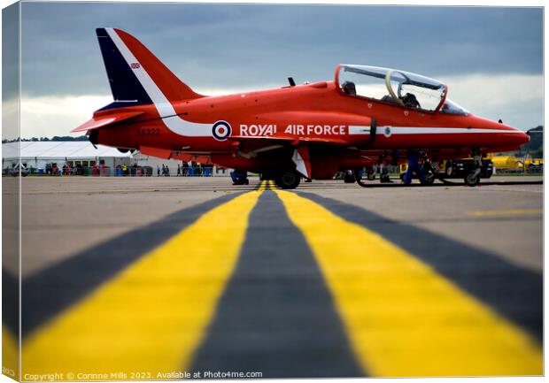 Red arrow at RAF Leuchars Canvas Print by Corinne Mills