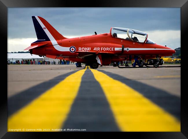 Red arrow at RAF Leuchars Framed Print by Corinne Mills