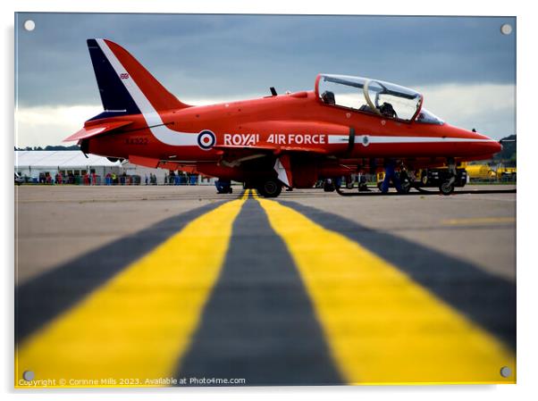 Red arrow at RAF Leuchars Acrylic by Corinne Mills