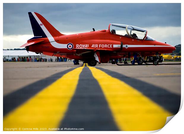 Red arrow at RAF Leuchars Print by Corinne Mills