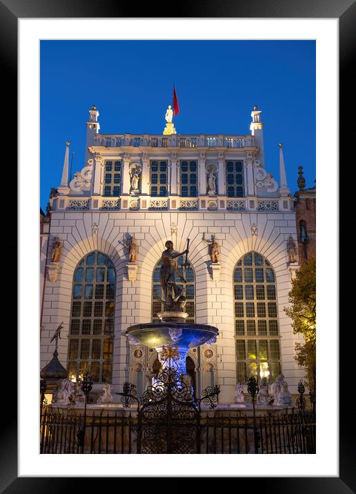 Neptune Fountain And Artus Court In Gdansk Framed Mounted Print by Artur Bogacki