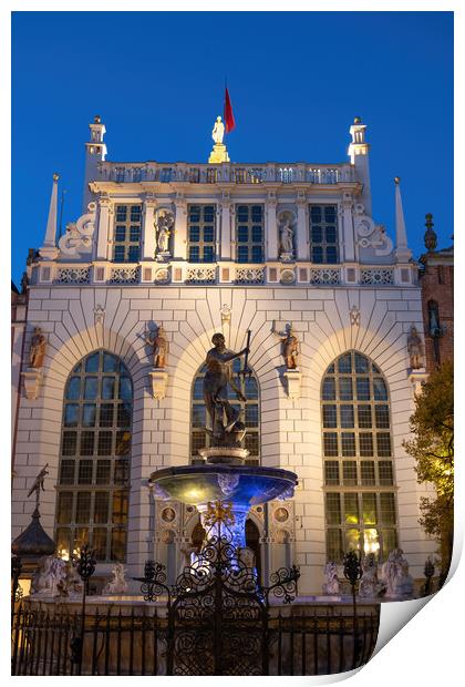 Neptune Fountain And Artus Court In Gdansk Print by Artur Bogacki