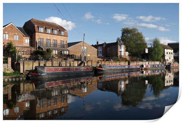 Canal Boats Tewkesbury Print by Kevin Round