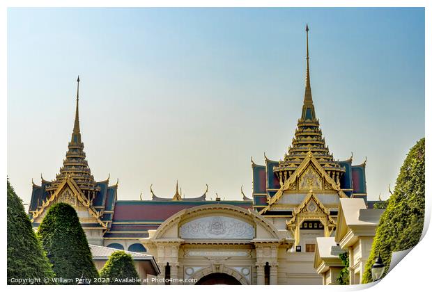 Entrance Gate Grand Palace Bangkok Thailand Print by William Perry