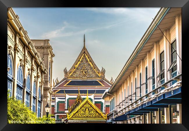 Entrance Old Court Grand Palace Bangkok Thailand Framed Print by William Perry