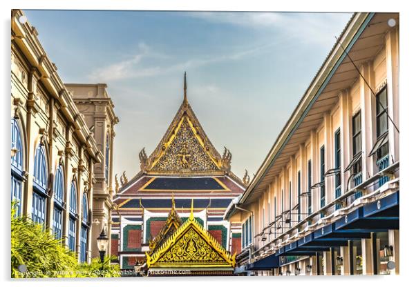 Entrance Old Court Grand Palace Bangkok Thailand Acrylic by William Perry