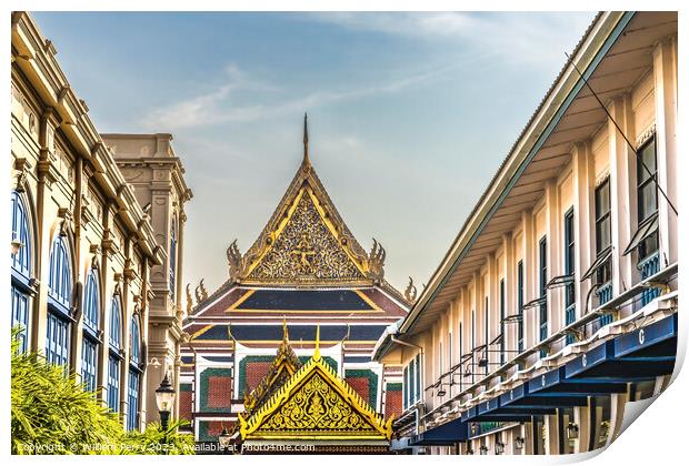 Entrance Old Court Grand Palace Bangkok Thailand Print by William Perry