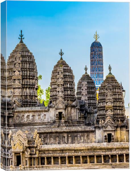 Ankor Wat Model Grand Palace Bangkok Thailand Canvas Print by William Perry