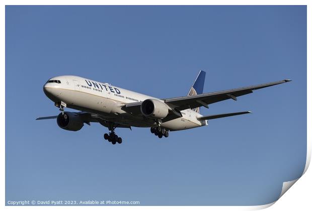 United Airlines Boeing 777   Print by David Pyatt